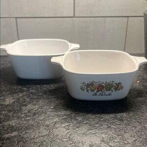Corningware mini casserole bowls. Spice of Life. Le Persil. Exc condition